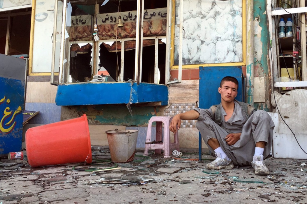 The aftermath of the attack on a demonstration in the Afghan capital Hedayatullah Amid