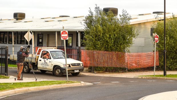 The classroom at St Francis Xavier College damaged by the Pokemon Go-playing driver