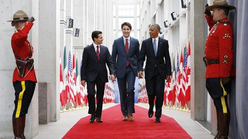 The leaders of Mexico Canada and US in Ottawa