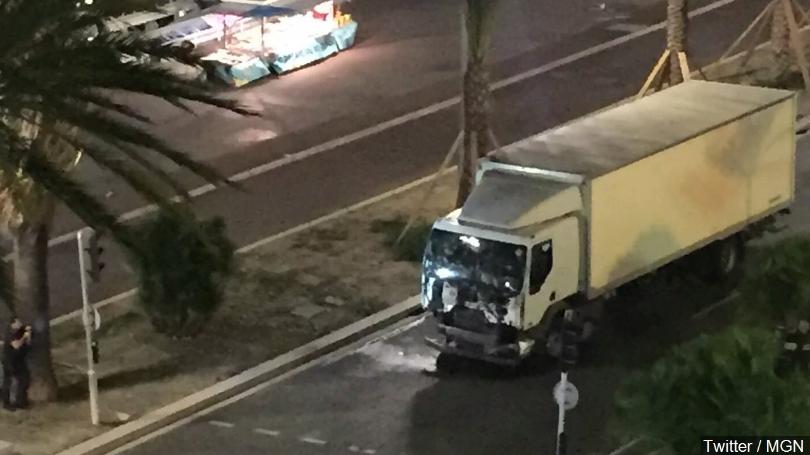 The truck that drove into the crowd in Nice France 7/14/2016