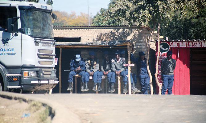 There was a heavy police presence in Epworth yesterday as the State beefs up security around the country amid fears of worsening social unrest