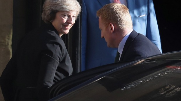 Theresa May after winning the first round of the Conservative Party leadership election