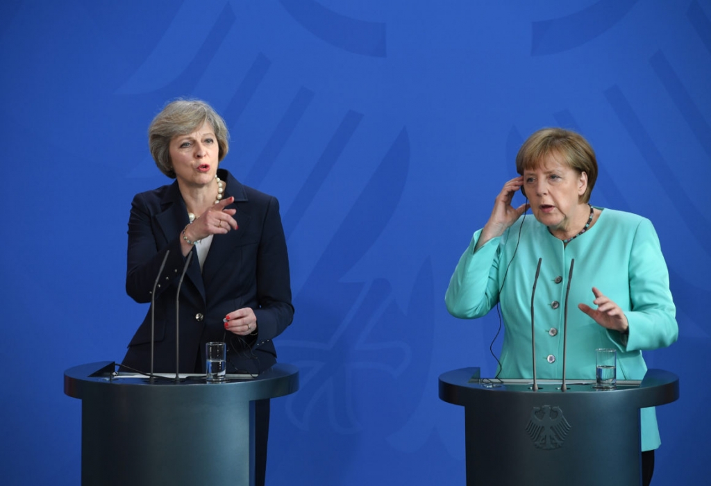 Theresa May and Angela Merkel