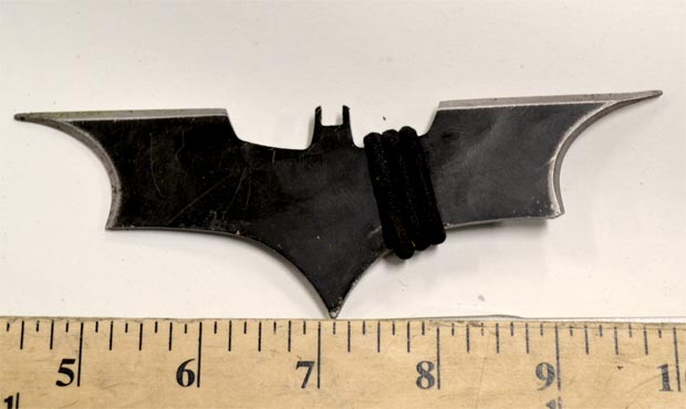 This is the batarang thrown at Seattle police officers SUV