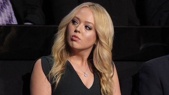 Tiffany Trump listens to a speech on the first day of the Republican National Convention