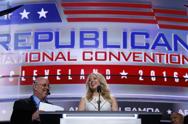 Tiffany Trump prepares for her speech at the Republican National Convention in Cleveland