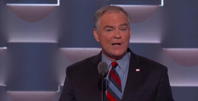 Great Kaine Encourages Crowd to Applaud Kasich's RNC Absence