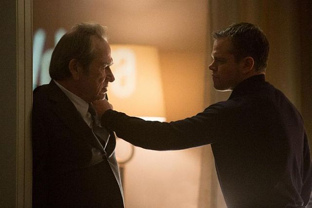 Tommy Lee Jones as Central Intelligence Agency Director Robert Dewey faces off with Matt Damon