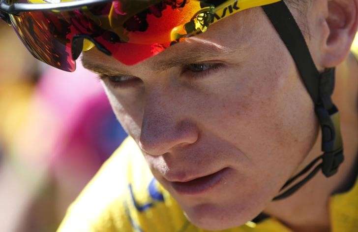 Cycling- Tour de France cycling race- The 209 km Stage 16 from Moirans-en-Montagne France to Berne Switzerland- 18/07/2016- Yellow jersey leader Team Sky rider Chris Froome of Britain concentrates before the start of the stage. REUTERS