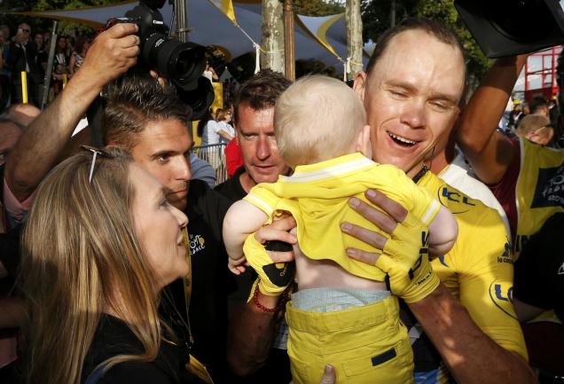 After the most dominant of his three Tour de France triumphs Chris Froome basks in the warmth of a family huddle