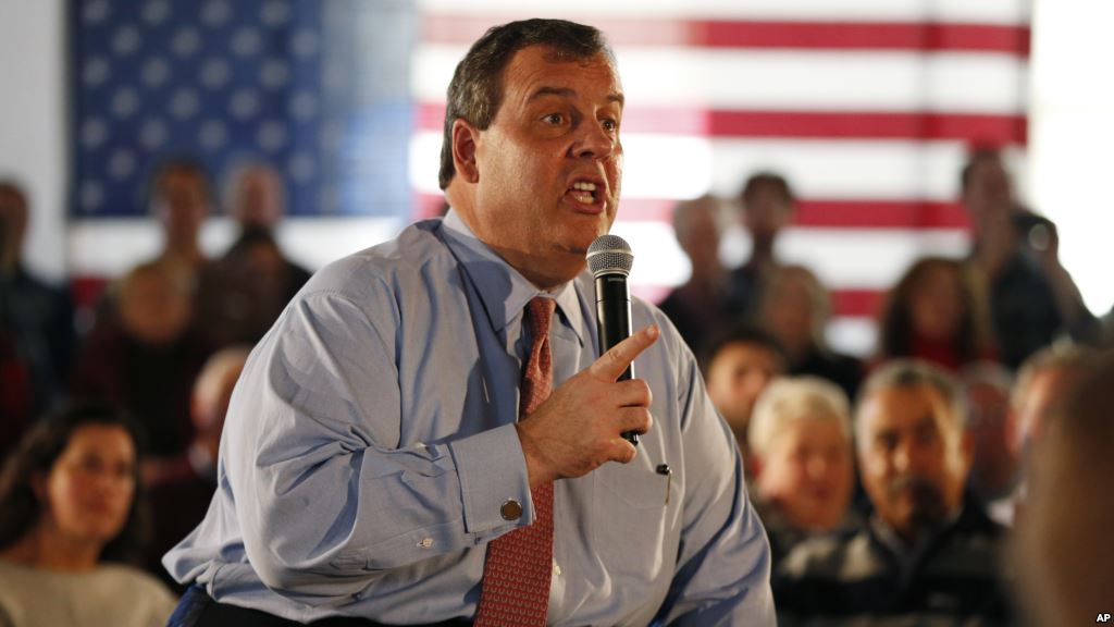 FILE- Chris Christie speaks at a town hall-style campaign event in New Hampshire. Christie was considered as a potential vice presidential choice for Mitt Romney when he ran against Obama in 2012