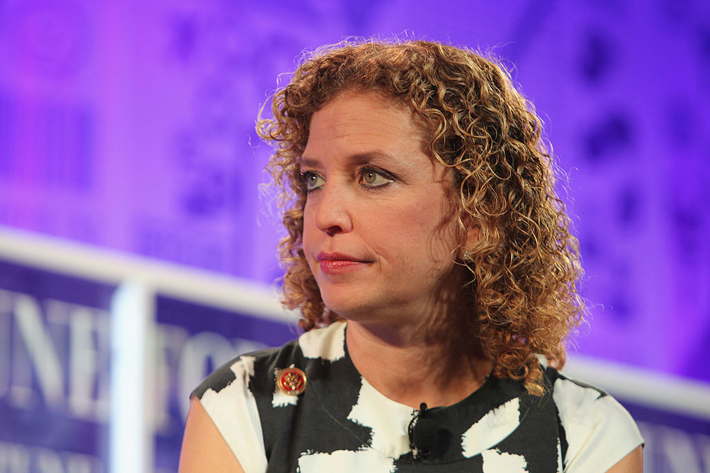 WASHINGTON DC- OCTOBER 16 Debbie Wasserman Schultz speaks onstage at the FORTUNE Most Powerful Women Summit