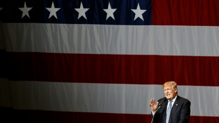 Donald Trump at a campaign event in Westfield Indiana