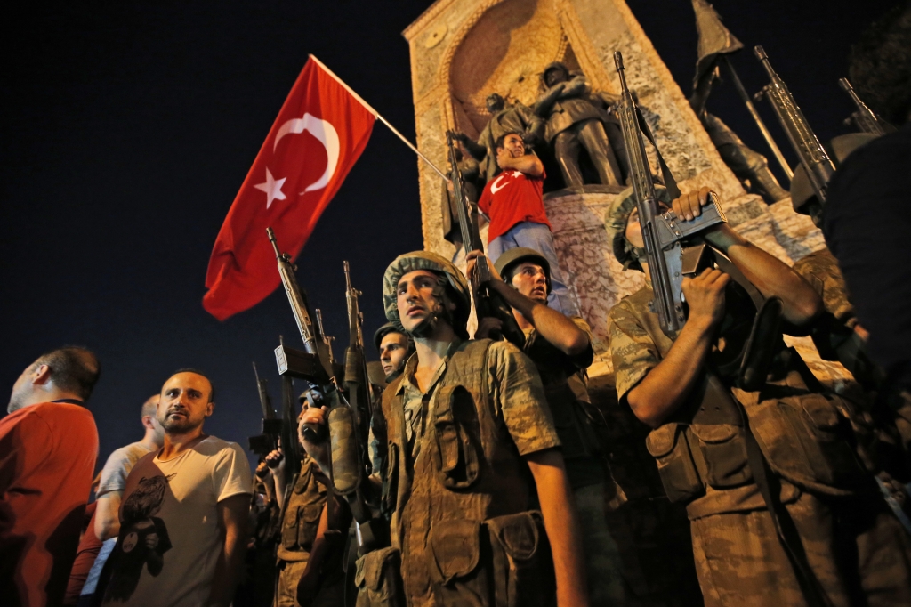 Turkish soldiers secured Taksim Square where supporters of President Erdogan had been protesting Emrah Gurel  Associated Press