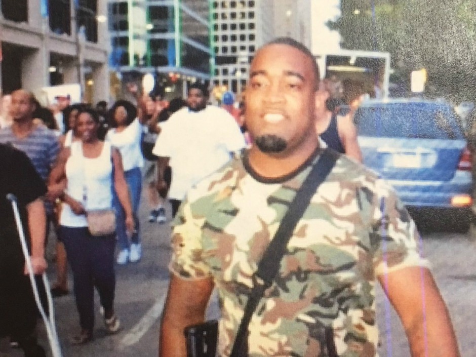 Mark Hughes shown in an image released by the Dallas Police Department was wrongly identified as a suspect in the shooting of multiple police officers