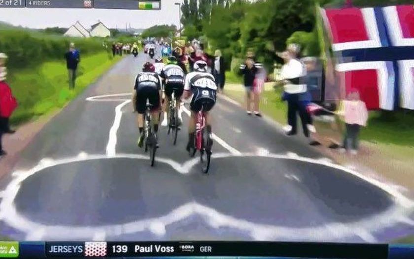 Someone drew a giant penis on the Tour de France race route