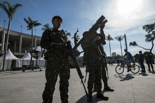 Between police drafted in from other areas and thousands of soldiers there will be 85,000 security personnel deployed in Rio and the five cities hosting football competitions- double the number used in the 2012 London Games.- AFP