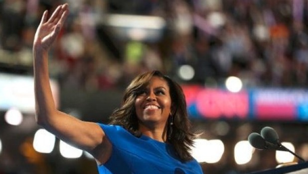 Michelle Obama delivers a rousing speech at the Democratic Convention