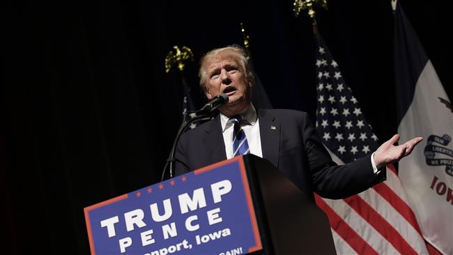 US Republican presidential candidate Donald Trump speaks during a campaign event