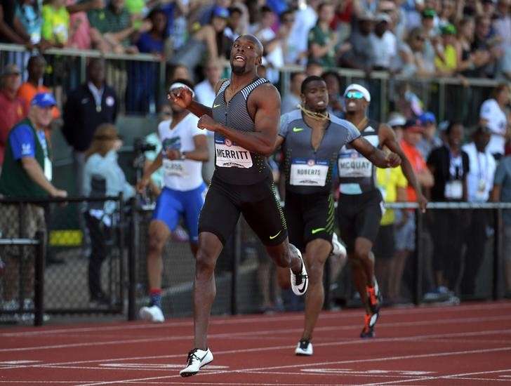 Jul 3 2016 Eugene OR USA La Shawn Merritt wins the men's 400m final in 43.97 during the 2016 U.S. Olympic Team Trials at Hayward Field. Mandatory Credit Kirby Lee-USA TODAY Sports