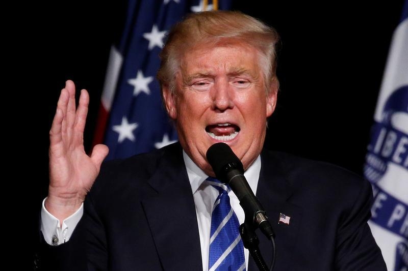 Republican presidential nominee Donald Trump speaks during a campaign rally in Cedar Rapids Iowa U.S