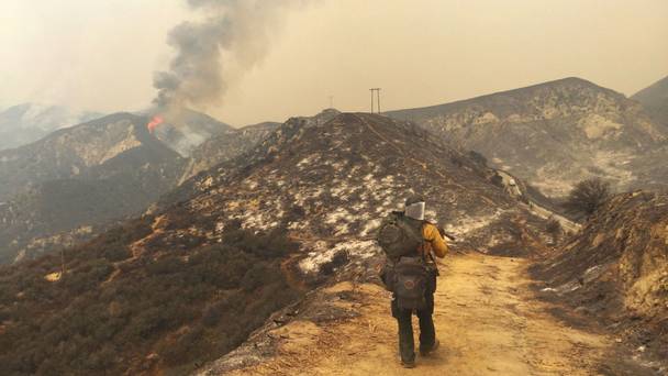 USDA forest service firefighter Simeon Hagens in Santa Clarita California