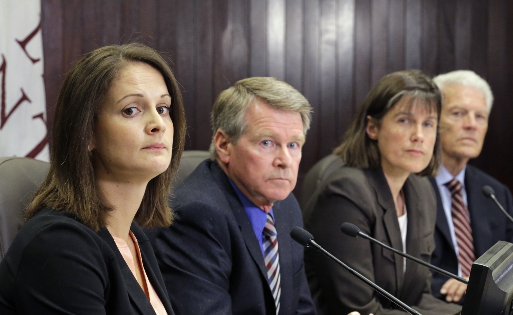 Left to right Dr. Angela Dunn deputy state epidemiologist at the Utah Department of Health Gary Edwards executive director Salt Lake County Health Department Dr. J. Erin Staples Medical Epidemiologist Centers for Disease Control and Prevention,and