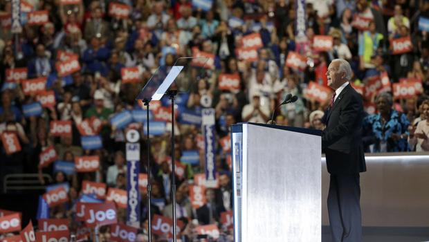 Vice President Joe Biden speaks during the third day of the Democratic National Convention in Philadelphia, Wednesday