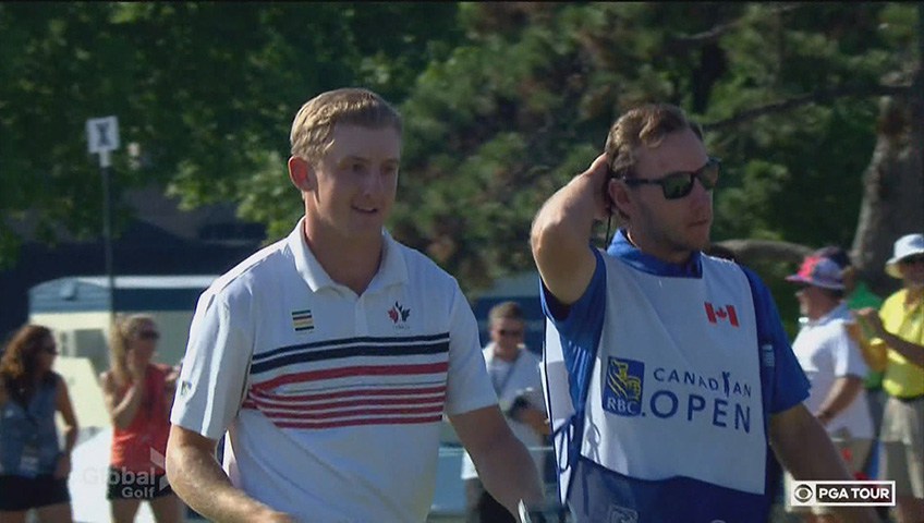 WATCH Canadian Jared du Toit eagles 18th hole to put him into Sunday’s final pairing