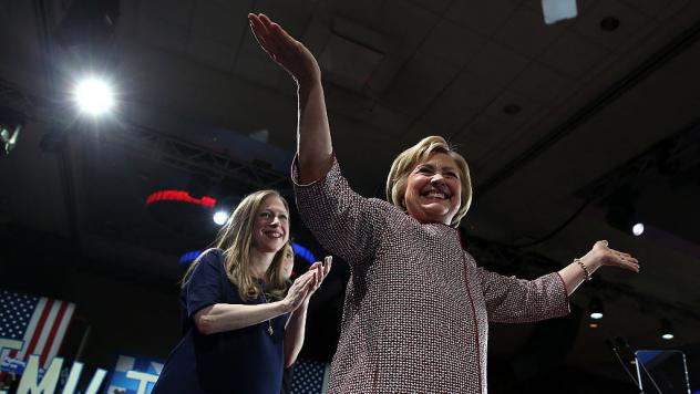 Chelsea Clinton and her husband Marc Mezvinsky leave the hospital after the birth of their son Aidan last month along with her parents Bill and Hillary Clinton