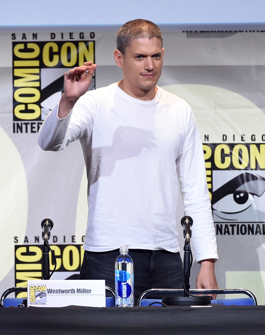 SAN DIEGO CA- JULY 24 Actor Wentworth Miller attends the Fox Action Showcase with'Prison Break and'24 Legacy at Hilton Bayfront