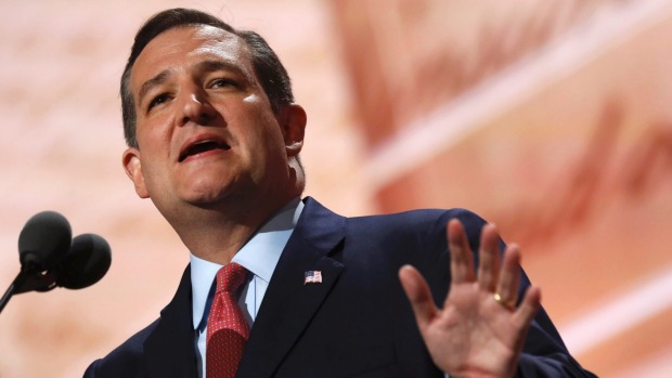 Former Republican US presidential candidate Senator Ted Cruz speaks during the third night of the Republican National