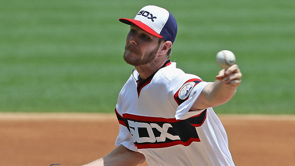 White Sox left-hander Chris Sale reacts after Cubs slugger Kris Bryant homered off him in the All Star Game