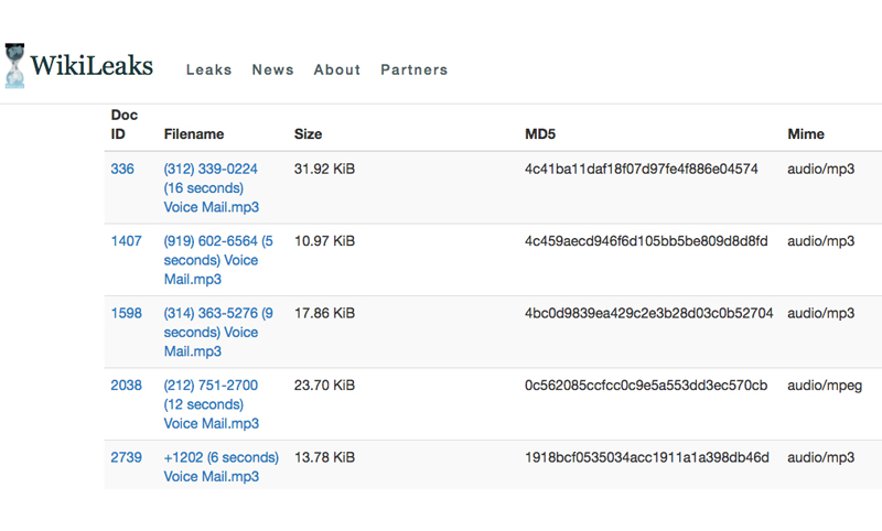 WikiLeaks releases DNC officials' voicemails