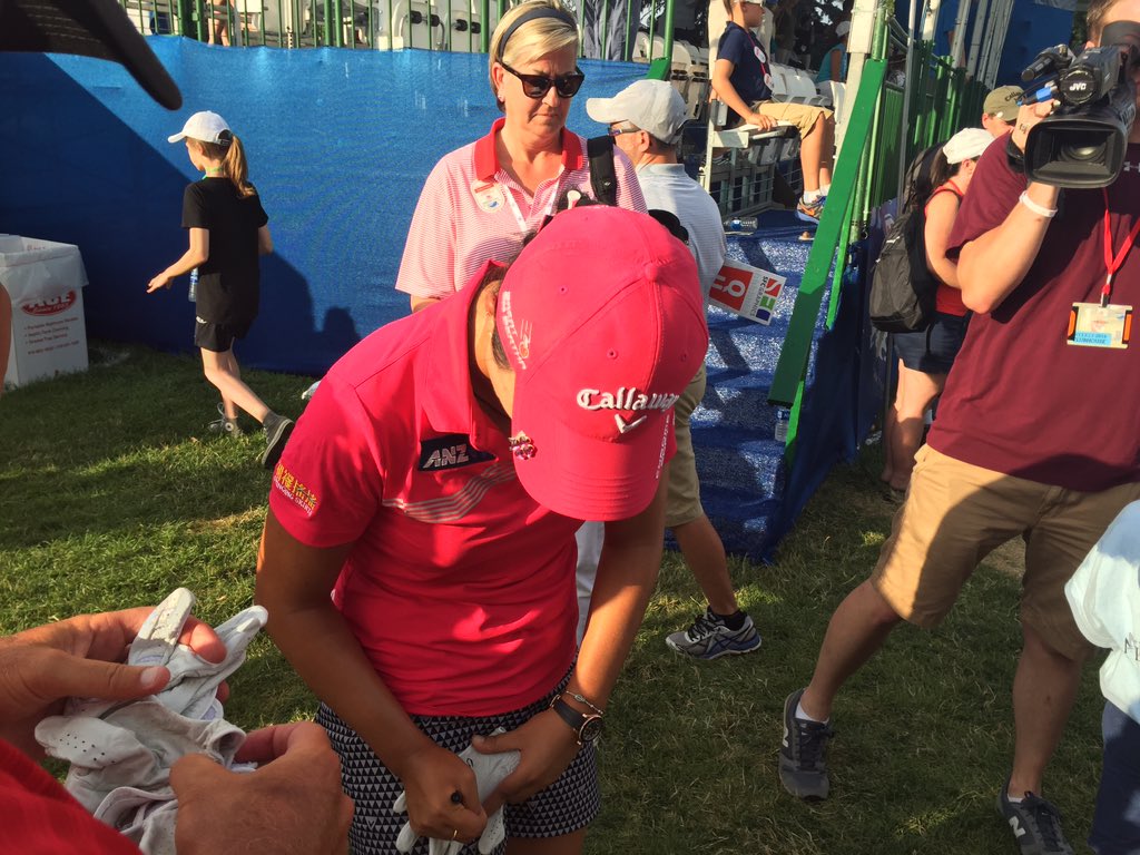 Winner Lydia Ko breathes a sigh of relief after a long day