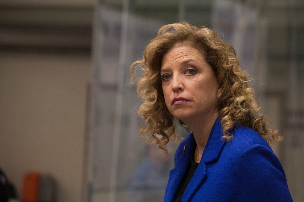 Congresswoman and DNC Chair Debbie Wasserman Schultz at the third Democratic presidential debate in Manchester New Hampshire Dec. 19 2015