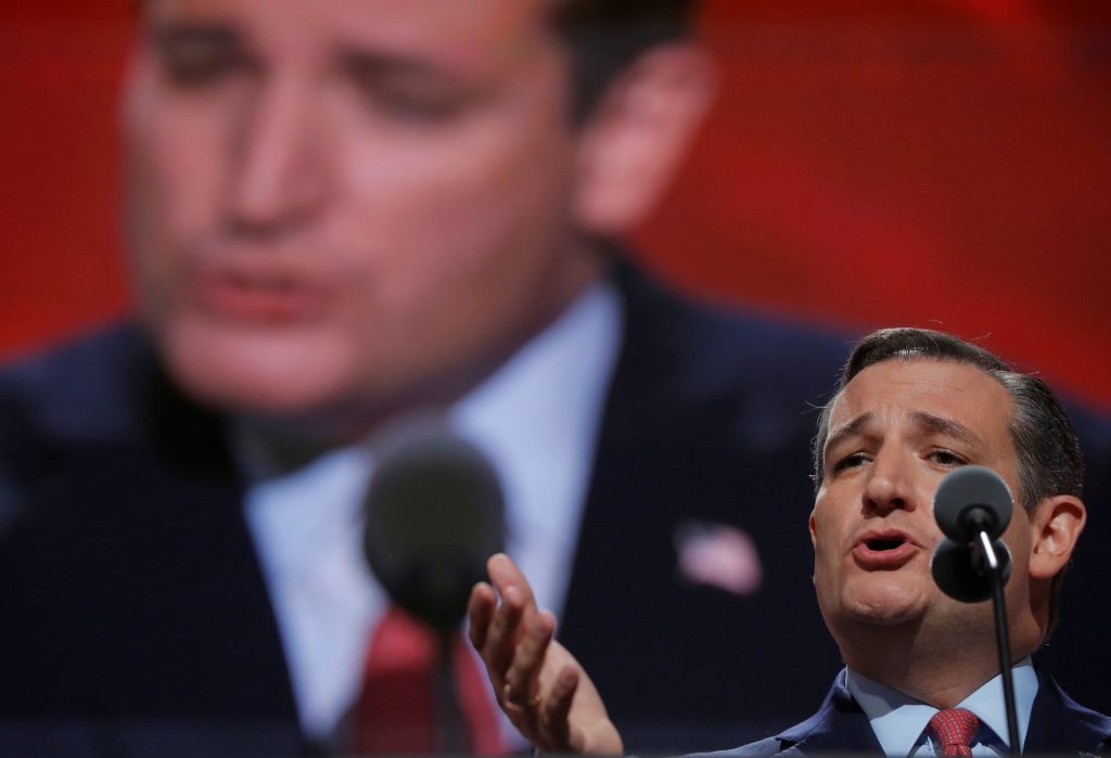 Former Republican U.S. presidential candidate Senator Ted Cruz speaks during the third night of the Republican National Convention in Cleveland Ohio July 20