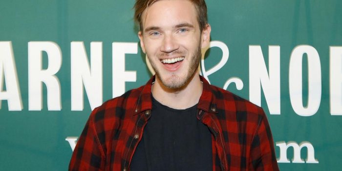 NEW YORK NY- OCTOBER 29 PewDiePie signs copies of his new book'This Book Loves You at Barnes & Noble Union Square