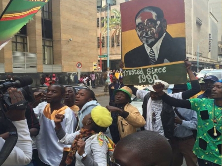 Harare-Zimbabwe:Mugabe supporters march across the country’s capital in protest of ‘fake’ pastors