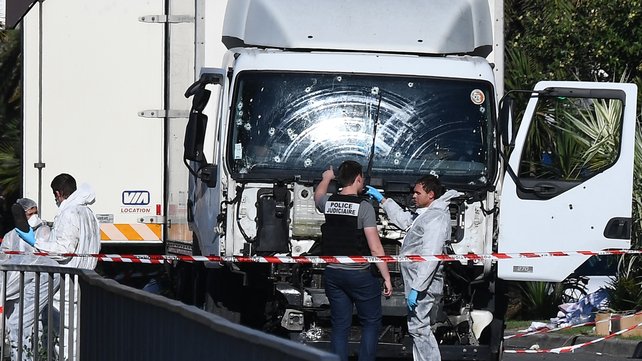 The driver of the truck was shot dead by police