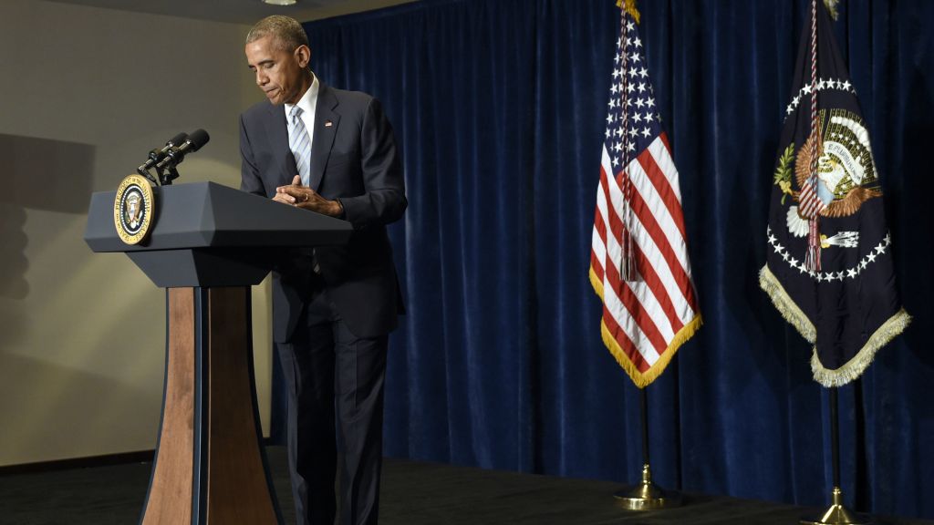 President Barack Obama makes a statement on the fatal police shootings of two black men in Louisiana and Minnesota after arriving in Warsaw Poland Friday