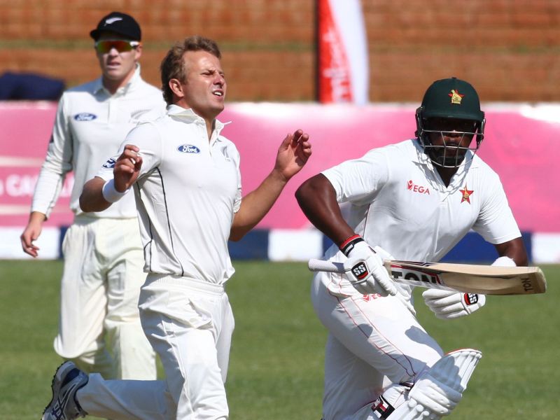 New Zealand 102-1 after Zimbabwe all out for 164 in 1st test