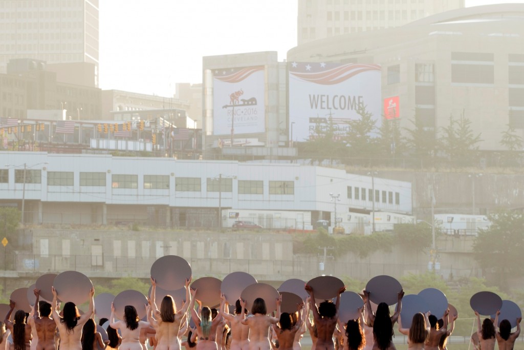 Cleveland Over 100 women pose naked in protest against Donald Trump