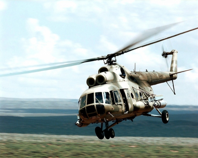 A Russian Mil Mi-8 transport helicopter