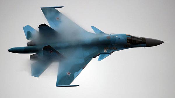 A Russian Sukhui Su-34 fighter jet