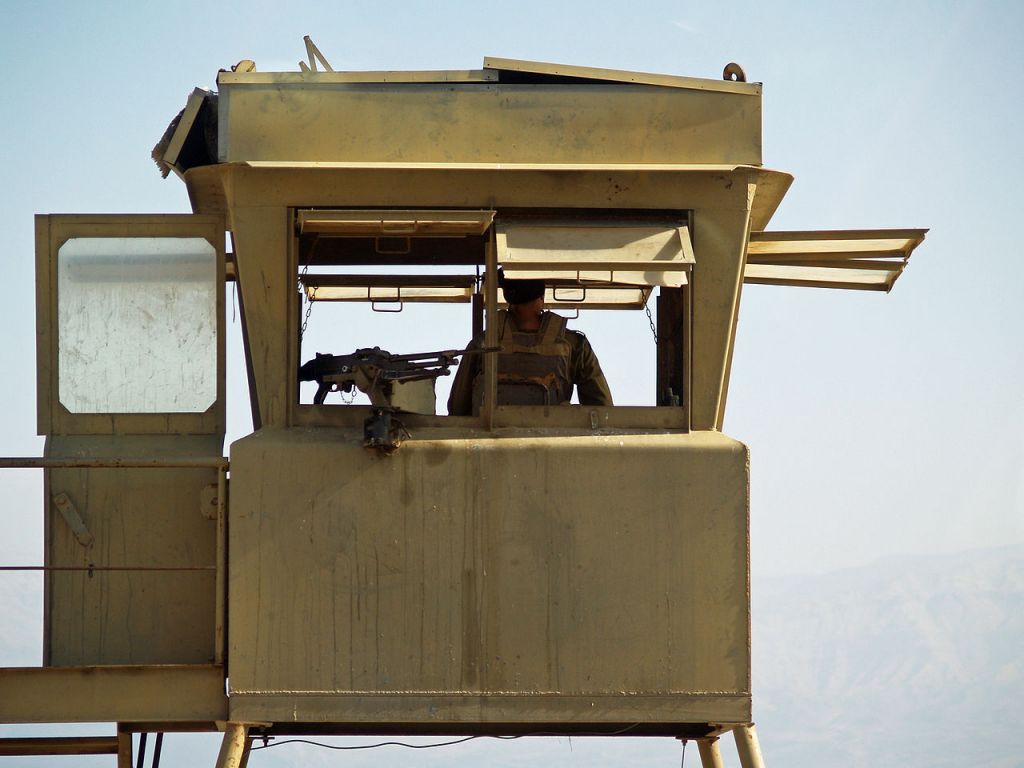 A West Bank checkpoint tower