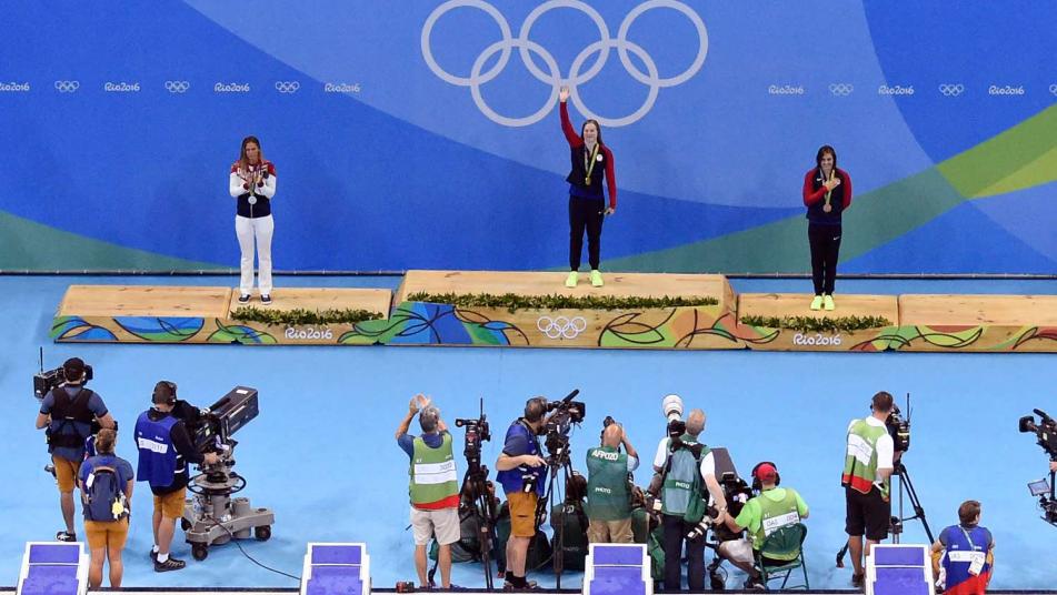 Yulia Efimova Lilly King and Katie Meili