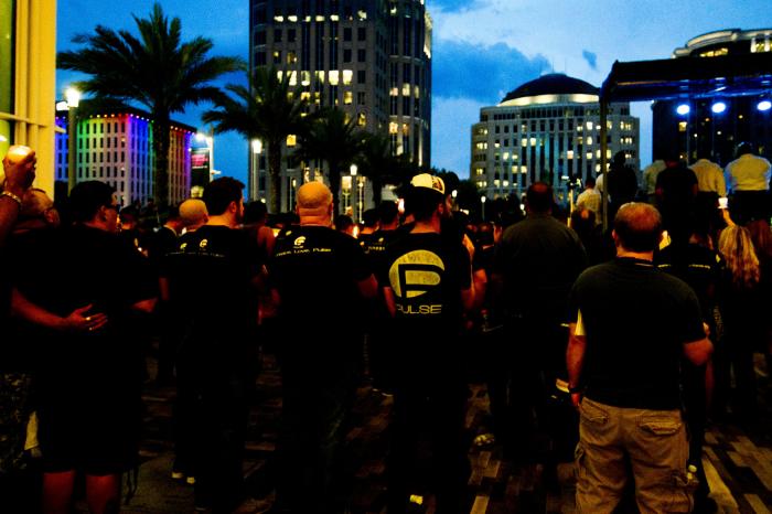 A candlelight vigil held after the shooting at the Orlando Pluse nightclub in Orlando Florida