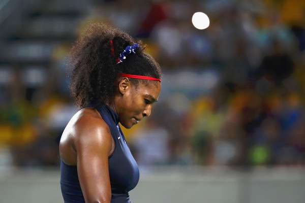 A crestfallen Serena Williams during her third loss at the Rio Olympics on Tuesday