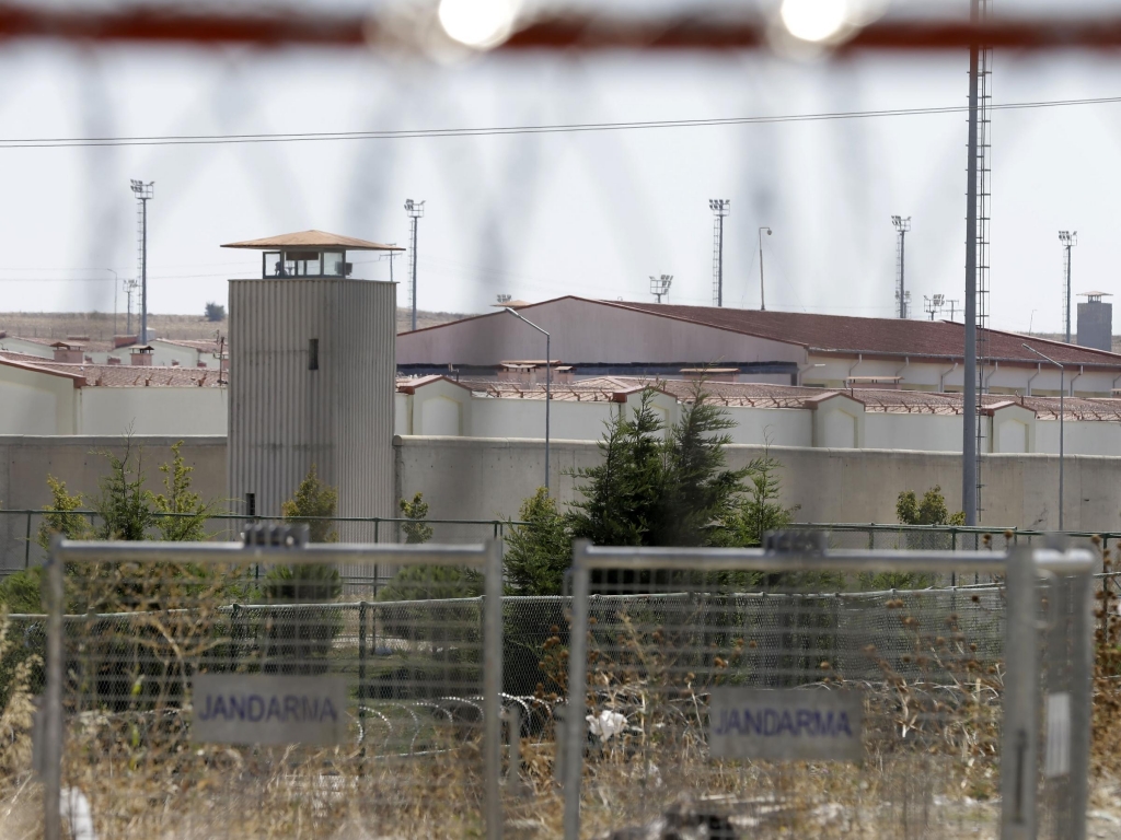 A high-security prison complex is seen behind the fences in Silivri some 50 miles west of Istanbul